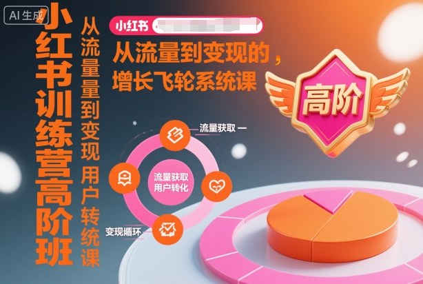 小红书训练营高阶班，从流量到变现的增长飞轮系统课-hl998