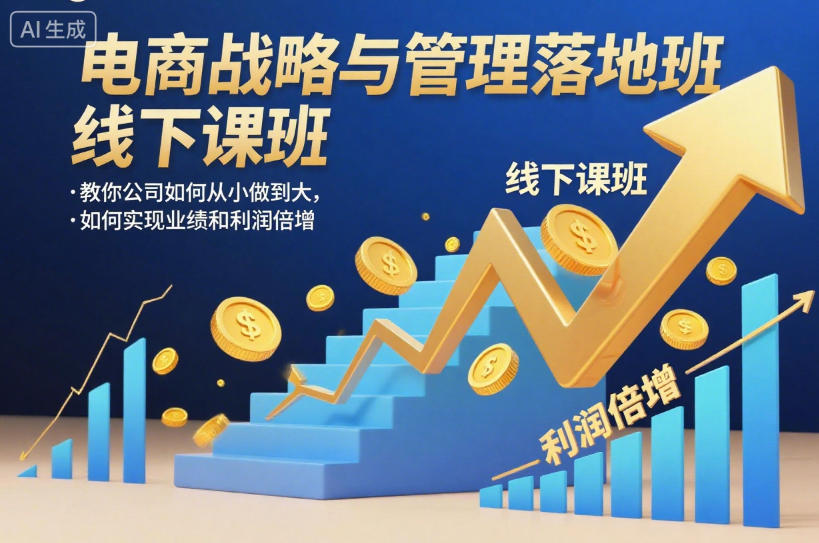 电商战略与管理落地班线下课，教你公司如何从小做到大，如何实现业绩和利润倍增【录音】-hl998