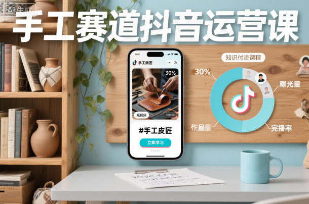 手工赛道抖音运营课，手工赛道流量运营-hl998