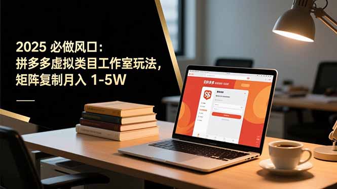 2025 必做风口：拼多多虚拟类目工作室玩法，矩阵复制月入 1-5W-hl998