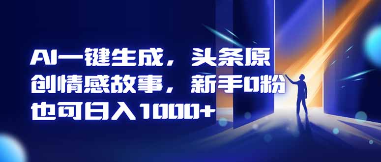 AI一键生成，头条原创情感故事，新手0粉也可日入1000+-hl998