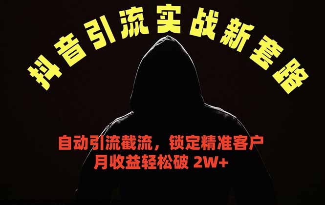 抖音引流实战新套路，挂机自动引流截流精准锁定客户，月收益破 2W+-hl998