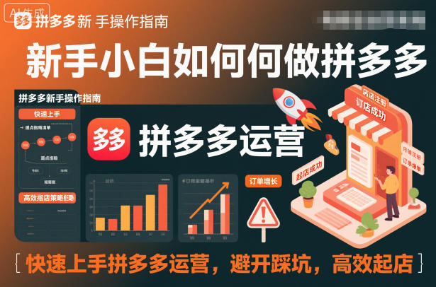 新手小白如何做拼多多，快速上手拼多多运营，避开踩坑，高效起店-hl998