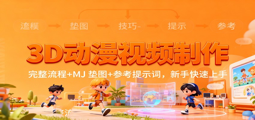 3D动漫视频制作，完整流程+MJ 垫图+参考提示词，新手快速上手-hl998