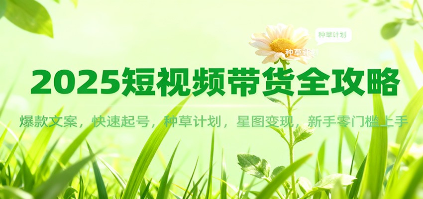 2025短视频带货全攻略：爆款文案，快速起号，种草计划，星图变现，新手零门槛上手-hl998