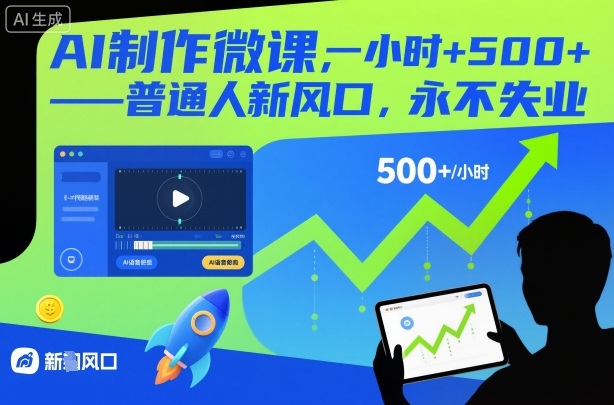 AI制作微课，一小时5张+，普通人新风口，永不失业-hl998