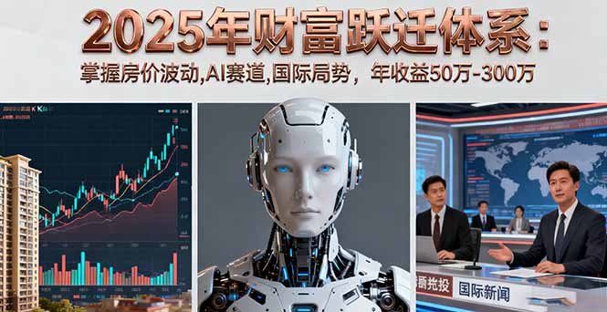 2025年财富跃迁体系：掌握房价波动,AI赛道,国际局势，年收益50万-300万-hl998