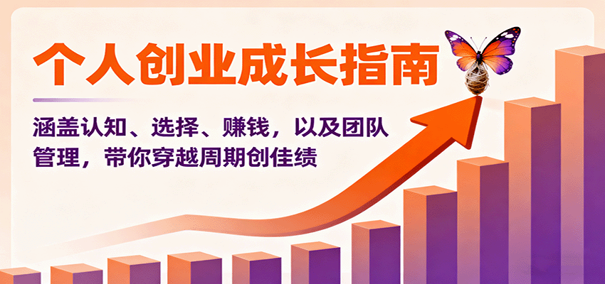 个人创业成长指南：涵盖认知、选择、赚钱，以及团队管理，带你穿越周期创佳绩-hl998