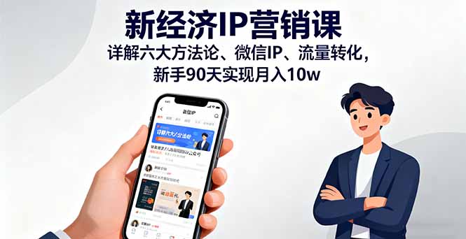 新经济IP营销课：详解六大方法论、微信IP、流量转化，新手90天实现月入10w-hl998