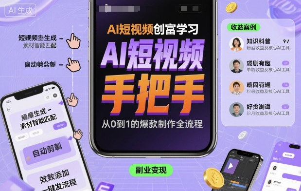 AI短视频创富学习，手把手教会你制作AI短视频-hl998
