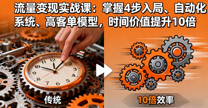 流量变现实战课：掌握4步入局、自动化系统、高客单模型，时间价值提升10倍-hl998