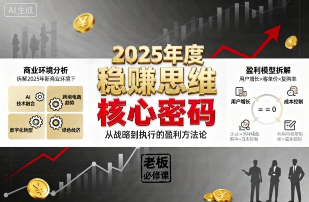 2025年度稳賺思维老板创业营，拆解2025年新商业环境下，企业实现持续盈利的核心密码-hl998