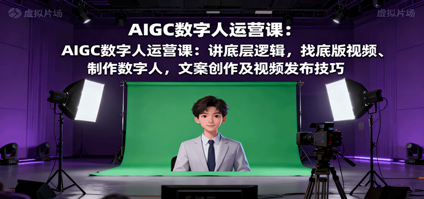 AIGC数字人运营课：讲底层逻辑，找底版视频、制作数字人，文案创作及视频发布技巧-hl998