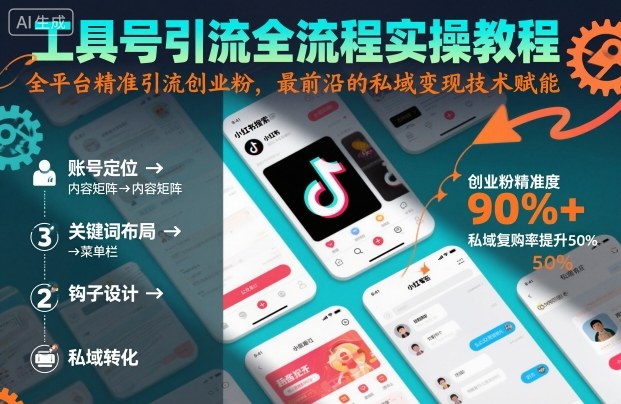 工具号引流全流程保姆级实操教程，全平台精准引流创业粉，最前沿的私域变现技术赋能-hl998