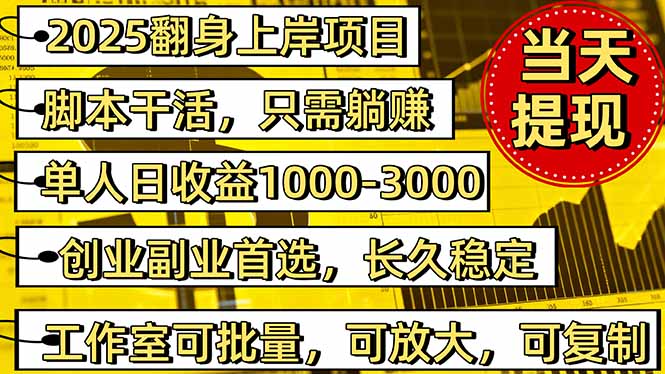 稳定八年美金掘金2.0脚本干活，只需躺赚。单人日收益1000-3000可批量、...-hl998
