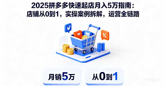 2025拼多多快速起店月入5万指南：店铺从0到1，实操案例拆解，运营全链路-hl998