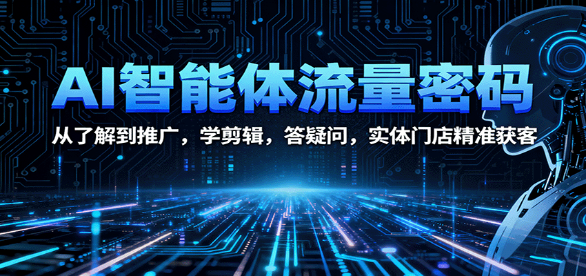 AI智能体流量密码：从了解到推广，学剪辑，答疑问，实体门店精准获客-hl998
