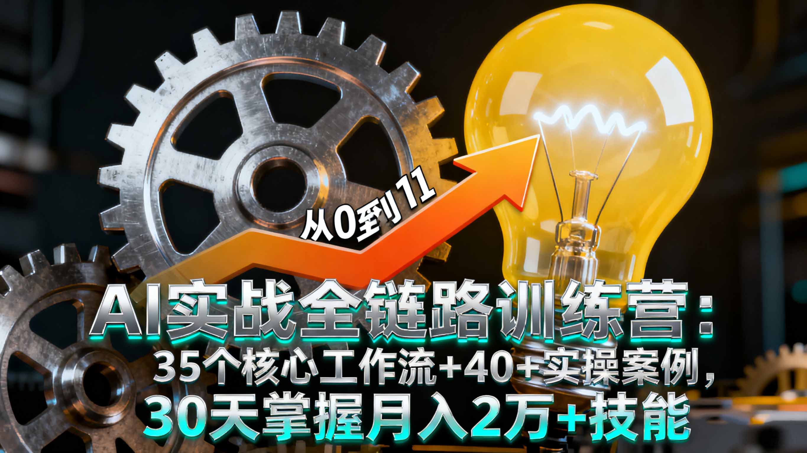 AI实战全链路训练营：35个核心工作流+40+实操案例，30天掌握月入2万+技能-hl998