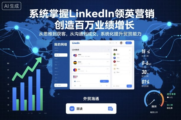 系统掌握LinkedIn领英营销，创造百万业绩增长，从思维到获客，从沟通到成交，系统化提升外贸能力-hl998