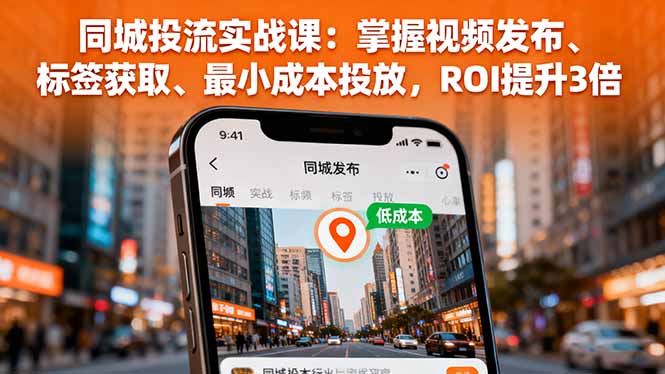 同城投流实战课：掌握视频发布、标签获取、最小成本投放，ROI提升3倍-hl998
