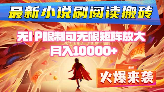 小说阅读搬砖单机每天收益200-400+ 无IP限制可无限矩阵放大 ----hl998