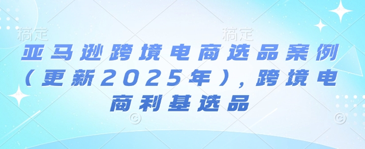 亚马逊跨境电商选品案例(更新2025年10月)，跨境电商利基选品-hl998