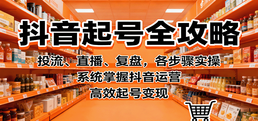 抖音起号全攻略，投流、直播、复盘，各步骤实操，系统掌握抖音运营，高效起号变现-hl998