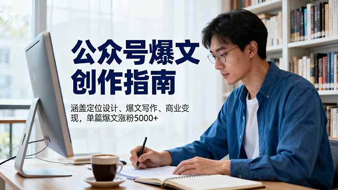 公众号爆文创作指南，涵盖定位设计+爆文写作+商业变现，单篇爆文涨粉5000+-hl998