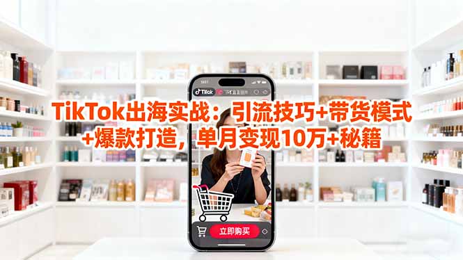 「TikTok出海实战」引流技巧+带货模式+爆款打造，单月变现10万+秘籍-hl998