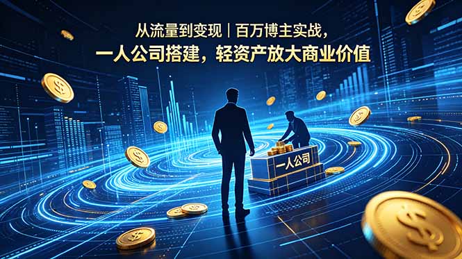 从流量到变现｜百万博主实战，一人公司搭建，轻资产放大商业价值-hl998