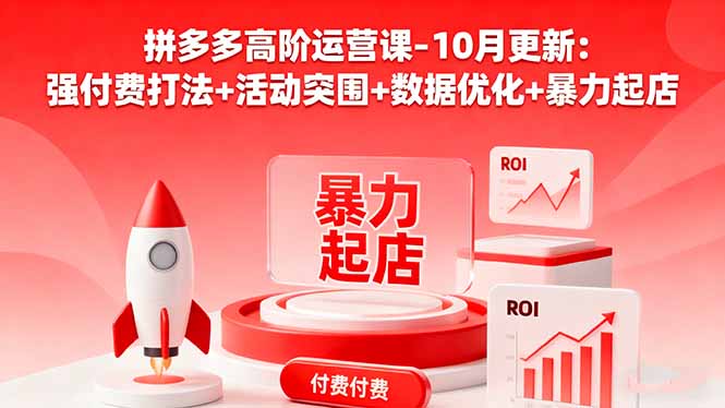 拼多多高阶运营课-10月更新：强付费打法+活动突围+数据优化+暴力起店-hl998