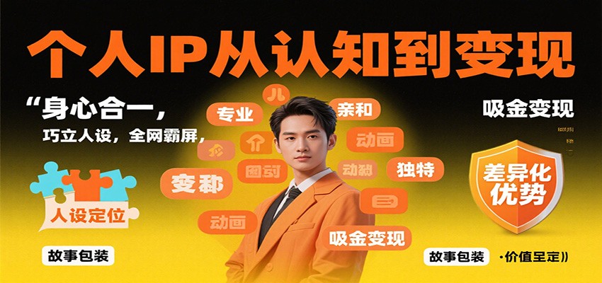 个人IP从认知到变现，身心合一，巧立人设，全网霸屏，吸金变现-hl998