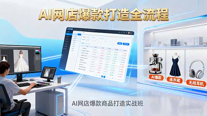 AI网店爆款商品打造实战班：AI技术实现商品图智能处理，快速搭建AI网店-hl998