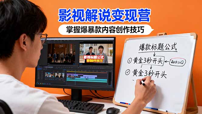 影视解说变现营：通过30+实战案例爆款内容创作技巧，掌握影视解说盈利密码-hl998