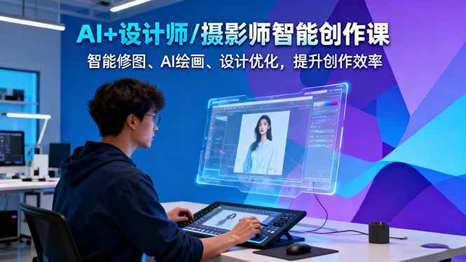 AI+设计师/摄影师智能创作课：智能修图、AI绘画、设计优化，提升创作效率-hl998