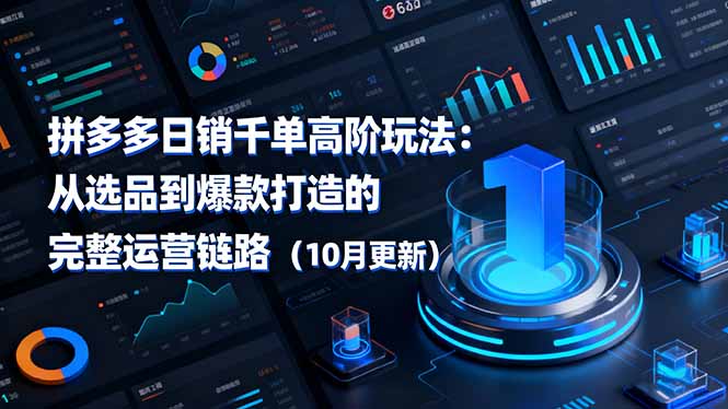 拼多多日销千单高阶玩法：从选品到爆款打造的完整运营链路(10月更新-hl998