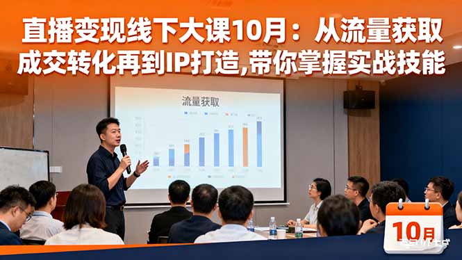直播变现线下大课10月：从流量获取到成交转化再到IP打造,带你掌握实战技能-hl998