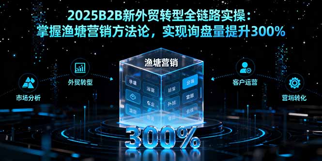2025B2B新外贸转型全链路实操：掌握渔塘营销方法论，实现询盘量提升300%-hl998