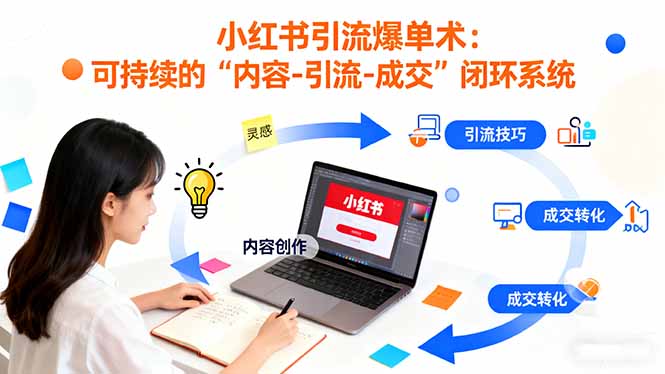 小红书引流爆单术：构建一套低成本 可持续的“内容-引流-成交”闭环系统-hl998