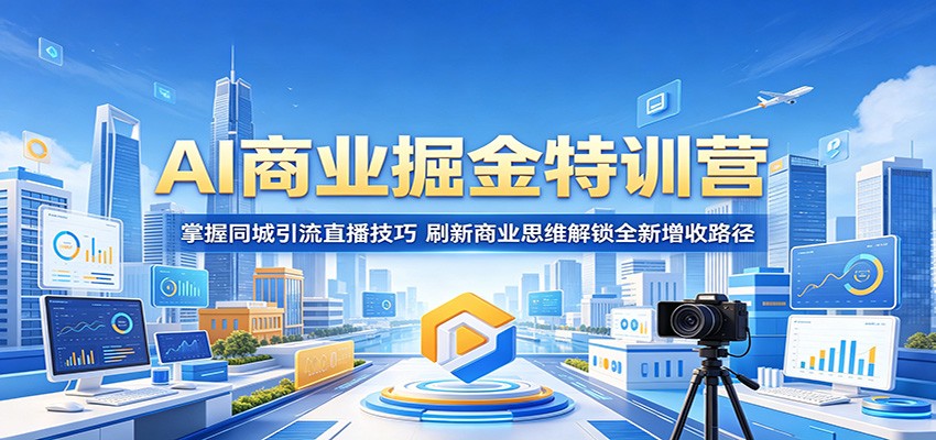 AI商业掘金特训营：掌握同城引流直播技巧，刷新商业思维解锁全新增收路径-hl998