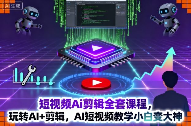 短视频Ai剪辑全套课程，玩转AI+剪辑，AI短视频教学小白变大神-hl998