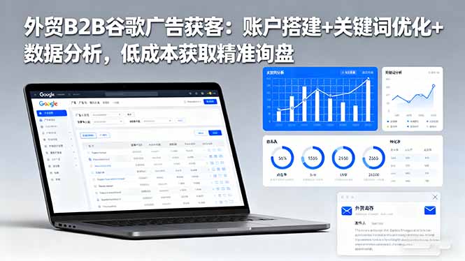 外贸B2B 谷歌广告获客：账户搭建+关键词优化+数据分析 低成本获取精准询盘-hl998