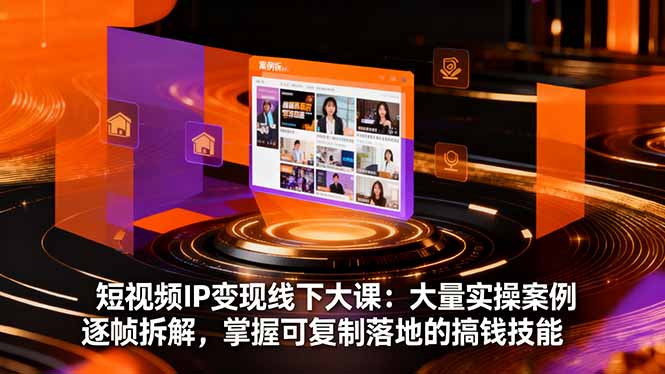 短视频IP变现线下大课：大量实操案例逐帧拆解，掌握可复制落地的搞钱技能-hl998