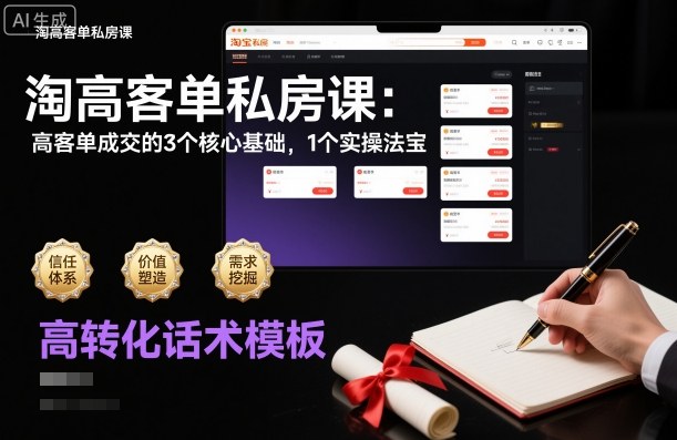 淘高客单私房课：高客单成交的3个核心基础，1个实操法宝-hl998