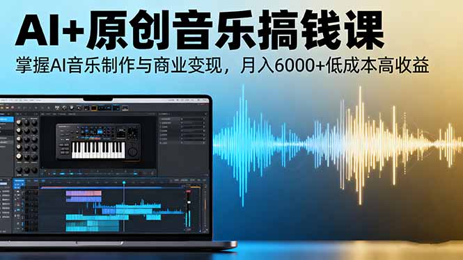 AI+原创音乐搞钱课：掌握AI音乐制作与商业变现，月入6000+低成本高收益-hl998