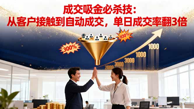 吸金成交营销必杀技：从客户接触到自动成交，单日成交率翻3倍-hl998
