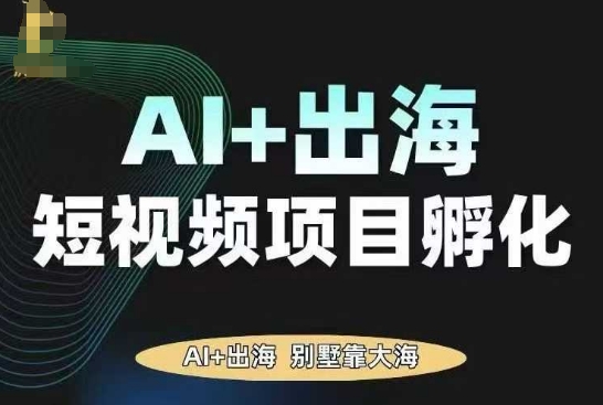 AI·TikTok AI+出海短视频项目孵化，陪你从0-1借助AI实现出海变现-hl998