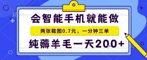 手机项目，二十秒一单，纯薅羊毛一天2张+做就有【揭秘】-hl998