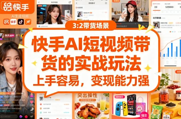 快手ai短视频带货的实战玩法，上手容易，变现能力强-hl998