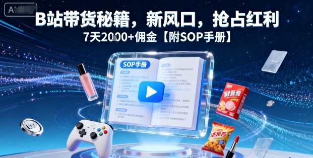 B站带货秘籍，新风口，抢占红利，7天2k+佣金【附SOP手册】-hl998